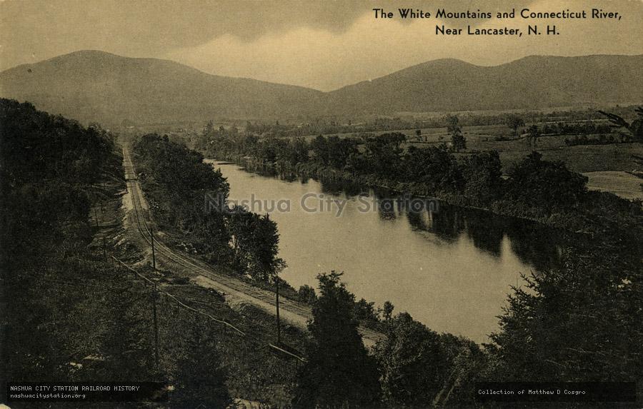 Postcard: The White Mountains and Connecticut River, Near Lancaster, New Hampshire